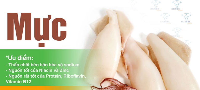 Giá trị dinh dưỡng mực ống - Protein cao cholesterol gymer cần cân nhắc